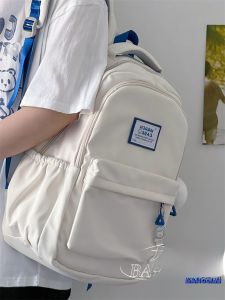 Large Capacity Ins Style Womens Backpack School Bag Computer Bag with Big Orange Cat Pattern Double Layered Shoulder Strap