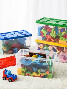 กล่องเก็บของสำหรับเด็กขนาดเล็ก กล่องเก็บของเล่น กล่องเก็บของแบบแยกชิ้นส่วน กล่องเก็บของใสพร้อมด้ามจับ กล่องเก็บของแบบเรียงลำดับ