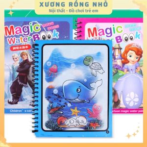 Tranh Tô Màu Nước Ma Thuật Tự Xóa Sách Tập Tô Thần Kỳ Magic Water Book Cho Bé Tặng 1 Bút Tô Màu