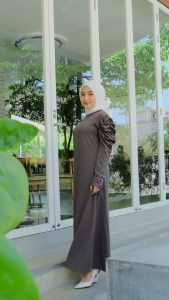 Anara Ruffle Dress | Gamis Remaja Wanita Kekinian | Dress Knit Ruffle Daily Simple | Gamis Puffy Ruffle Daily