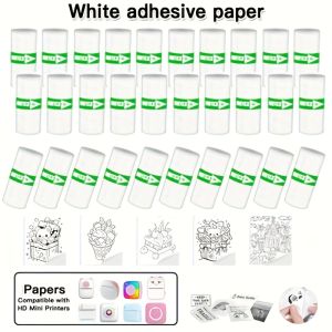 5/10/20 Rolls 57mm White Thermal Paper with Core Compatible C9/X5/X6 Mini Printers Learning/Diary/Drawing/Office/Phomemo Labels