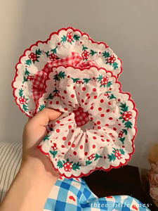 YADUN3 หมวกผู้หญิงที่รัดผมลายสก๊อตน่ารักเชือกรัดผมดูดี