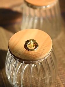 Hộp Đựng Thực Phẩm Thủy Tinh Kín Khí Có Nắp Gỗ Lọ Đựng Đồ Khô Trà Cà Phê Kẹo Thân Thiện Với Môi Trường