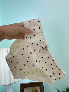 Retro Artsy Polka Dot Pure Cotton Underwear Womens Plaid Breathable Mid Waist Hip Cute Young Adult Triangle Shorts Japanese Style