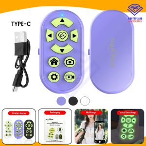 COD - NANVAN NVN-BR6 TOMSIS TOMBOL BLUETOOTH REMOTE SHUTTER GLOW IN THE DARK RECHARGING