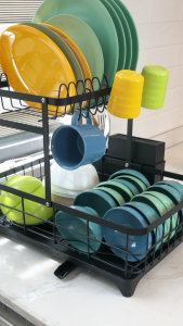 Lifinity Giá Để Bát Đĩa 2 Tầng Thông Minh - Tích Hợp Móc Treo Cốc Giá Đũa & Khe Dao Gấp Gọn Tiện Lợi