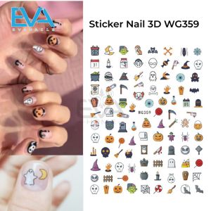 Sticker Dán Móng Tay 3D Trang Trí Chủ Đề Lễ Hội Ma Quỷ Icon Halloween WG358 WG359 WG360