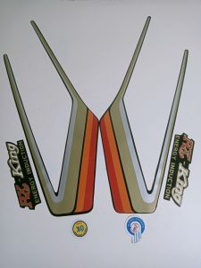 STRIPING RX KING 1990 MERAH SATU SET EMBLEM ATOM