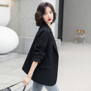 Black Suit Jacket Womens Casual Slim Fit Formal Short Style Autumn New Arrival High Quality Button Detailing Long Sleeve