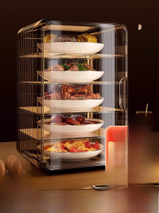 Kitchen Multi-layer Storage Rack Food Preservation Shelf Dustproof Plastic Material Japanese Style Ground Installation for Everyone