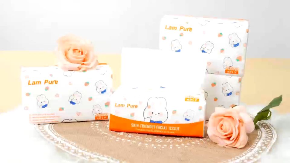 LamPure 20ห่อ ห่อใหญ Deluxe Soft Pack กระดาษทิชชู่ ยกลัง  กระดาษชำระ  Air Cushion Soft Tissue 240 แผ่น 4 ชั้น 170MMx140MM