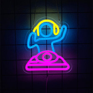 Music Neon SignHeadphones Gorilla LED Neon Lights Sign for Wall DecorGame RoomMan CaveBedroomMusic StudioHome Party Bar