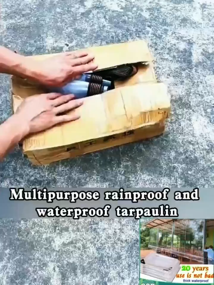 Transparent Trapal Cover Clear Waterproof UV-Resistant Tarpaulin with Rope for Garden Greenhouse Outdoor Use Sunshade