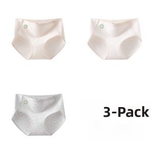 PIER N°5 | Herbal Initial Color Seamless Extended Crotch Color Cotton Womens Underwear 7A Antibacterial Class A Medical Pure Cotton Mid Waist Triangle Shorts