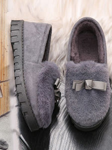 รองเท้าแตะผ้าฝ้ายกันลื่นสำหรับในบ้านและกลางแจ้ง รองเท้าแตะผ้าฝ้ายฤดูหนาวแบบมีหัวรองเท้ากันลื่น รองเท้าแตะผ้าฝ้ายแบบมีหัวสำหรับใส่ในบ้านและกลางแจ้ง