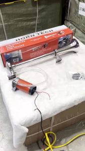 Bộ còi sinh hơi ô tô điện 12v và 24v. Còi sinh hơi 45cm dùng cho xe không có bình hơi