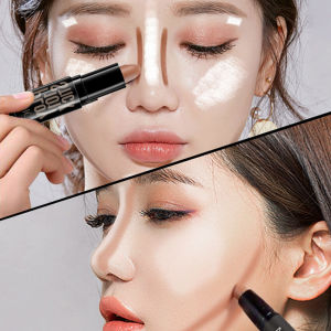 QIC Double-end Face Highlight & Contour Stick Oil-control Concealer Pencil Facial Highlight Corrector Pen Long Lasting Makeup