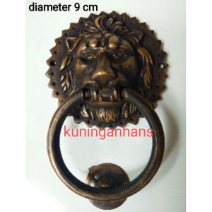 tarikan bulat singa bahan kuningan ketukan pintu handle pintu kuningan antik klasik