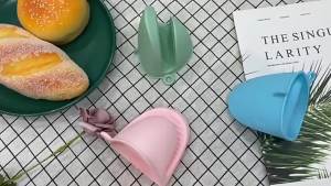 XMSJ | Silicone Pot Holder Oven Glove Heat Resistant 2pc Baking Barbecue Accessories Finger Protector Cooking BBQ Microwave Mitts Set