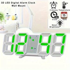 3D LED Digital Clock Wall Decoration Glow Night Mode Decoration for Home Adjustable Electronic Watch Clock Decor Clocks Garden