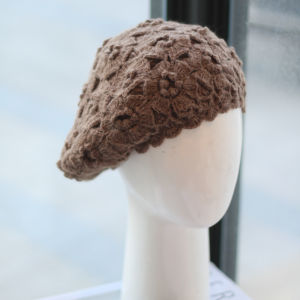 Hat Style Retro Three-Dimensional Crochet Double-Layer Mohair Line Beret Elegant Autumn and Winter Earmuff Knitted Toque Women