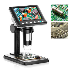 RIEVBCAU DM7 4.3 Digital Microscope 1000X Coin Microscope 1080P Video Microscope for Adult Soldering With 8 LEDs Dropshipping