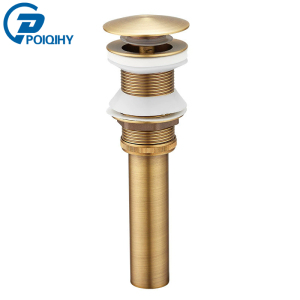 Antique Brass Pop Up Drain Bathroom Sink Push Down Pop Up Stopper Drain Washbasin Accessoires Plug Cover Waste Pipe Drainer
