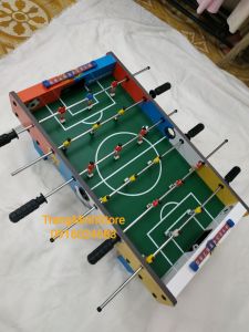 [Clip Quay Thật Cỡ Lớn 69x37cm] Bàn Bi Lắc Bóng Đá Mini Bằng Gỗ Logo Real - Barca Loại To 6 tay cầm Đại