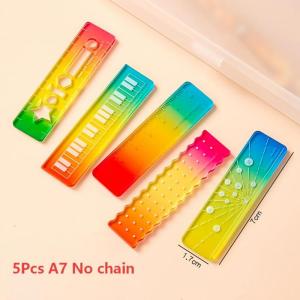 !5Pcs 5cm Cartoon Animal Mini Plastic Rule Portable Bookmark Straight Ruler Pocket Measuring Tool Stationery Drawing Supplies