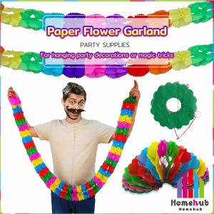 HB Rainbow Compression Flower Garland Birthday Party New Year Festival Christmas Decorate Fun Game Gifts