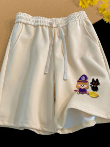 กางเกงกีฬาขากว้างลําลองสําหรับผู้หญิงฤดูร้อนกางเกงขาสั้นมาใหม่พร้อมเย็บปักถักร้อยและกระเป๋าสไตล์จับคู่ง่าย