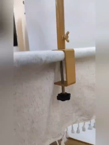 48"-97" Adjustable Length Over The Table Rod Stand with Clamps Golden Black Metal Table Arch Stand for Birthday Party