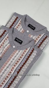 POLICE Kemeja Koko Border Printing Cotton Soft Regular Fit Pria