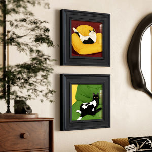 YASISHA | Vintage French Style Cat Art Wall Hanging Painting