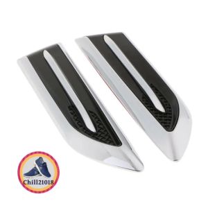 (ch1230x)สคูปบังโคลนด้านข้างรถ  สติ๊กเกอร์ติดรถครอบช่องระบายอากาศ  บังโคลนตกแต่งโครเมี่ยม