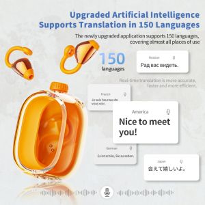 Upgrades Artificial Intelligence Bluetooth Earphone Translation Function Earbuds Translator Universal Wireless Sleep Headphones