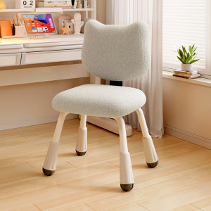 Space-Saving Makeup Chair Backrest Study Chair for Girls Bedroom Comfortable Seating Creamy Style Furniture Compact Home