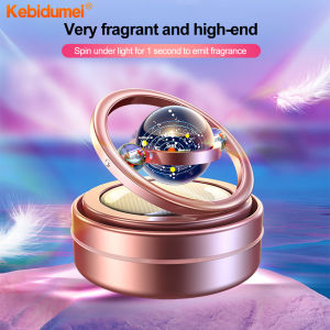 Kebidumei Car Air Freshener Solar System Style Portable Heater Double Ring Solar Auto Rotating Fragrance