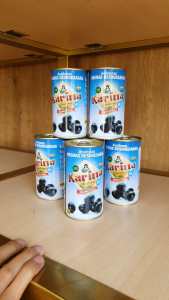 Trái oliu đen tách hạt/nguyên hạt Karina Spanish Pitted Black Olive 350gr