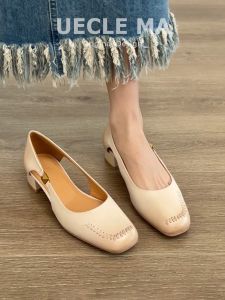 MASHUJIA | Leather Summer Lace-up Flats