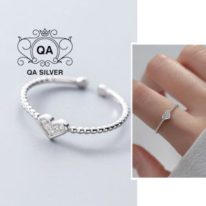 Nhẫn bạc 925 form nhỏ ngón út hai tầng nữ trơn midi tối giản S925 LAYER QA SILVER Ring RI220501