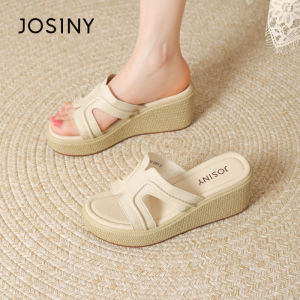 Josiny | Thick Sole Slip On Wedge Sandals