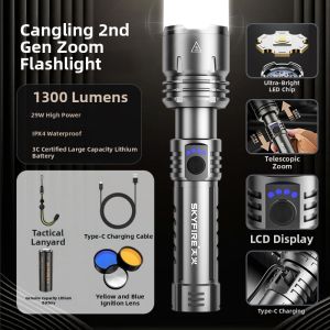 SKY FIRE | Strong Light Portable Ultra Bright Outdoor Long-lasting Handheld Flashlight