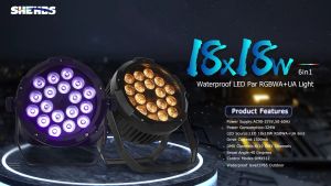 สต็อกพร้อม 18x18W IP65 กันน้ำ LED PAR 6IN1 RGBWA+UV สำหรับ Outdoor Stage Light DJ Club Wedding Church วันเกิดปาร์ตี้วันเกิด (SHEHDS)