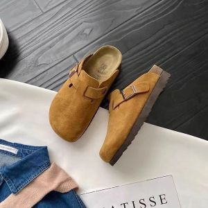 Ielgy Brown birkenstock nữ đế baotou Dép đi trong nhà Dép Mùa Hè cổ điển