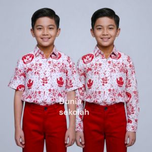 Baju Batik SD MI Tut Wuri Handayani Putra Putri Pendek Panjang Bahan Katun Super Seragam Sekolah