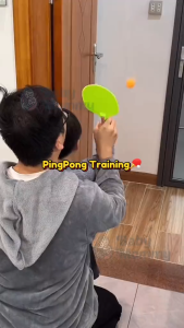 Babymommy👶Children Ping Pong Toy Trainer for Kids Ping Pong Toy Set Table Tennis Family Exerciser Mainan Ping Pong