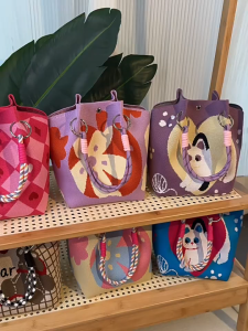 Tas Wanita Knitted Tote Bag Premium Totebag Rajut Fashion Cewek Korea