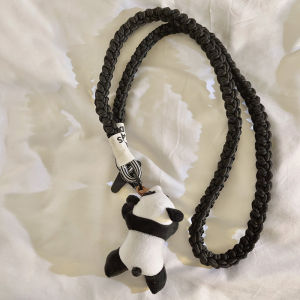 Cartoon Panda Doll Phone Case Nylon Strap Outdoor Camera Anti-Loss Pendant Portable Side-Shoulder Neck Fun Womens Model