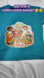 Baju Kaos Lebaran Muslim Anak Laki Laki Dan Perempuan Karakter Ramadan Keren Usia 1 - 10 Tahun